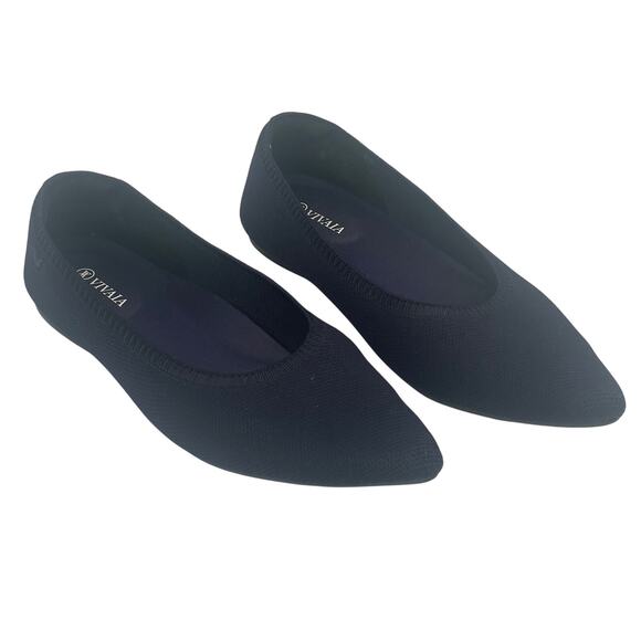 VIVAIA Aria 5° Navy Knit Pointed Toe Flats EU 43 Eco-Friendly Washable - Picture 12 of 16